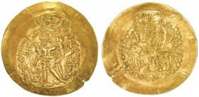 KUSHANO-SASANIAN: Varahran, posthumous, after 350, AV scyphate dinar (7.71g), Cribb-11, struck during the early Kidarite period, standard design, king...