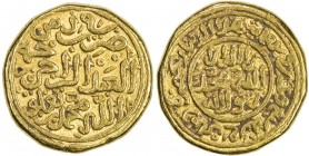 DELHI: Muhammad III b. Tughluq, 1325-1351, AV dinar (12.81g), Hadrat Delhi, AH727, G-D334, entitled al-'abd al-raji rahmatahu Allah muhammad bin tughl...