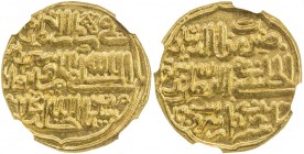 DELHI: Muhammad III b. Tughluq, 1325-1351, AV tanka, Delhi, AH742, G-D427, in name of caliph al-Mustakfi, a superb lustrous example! NGC graded MS64....