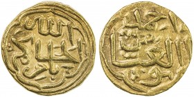DELHI: Muhammad III b. Tughluq, 1325-1351, AV tanka (11.06g), NM, ND, G-D440, anonymous, short legends, citing only the Egyptian caliph Ahmad al-Hakim...