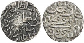 DELHI: Mahmud Shah II b. Muhammad, 1393-1413, AR tanka (11.24g), NM, AH814, G-D624, date weak, but very likely, with honorific abu'l-mujâhid (struck o...