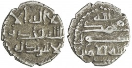 HABBARIDS OF SIND: 'Abd Allah II, early to mid-900s, AR damma (0.68g), A-4548, FT-HS23, ruler's name split, 'abd below the reverse, Allah above, super...