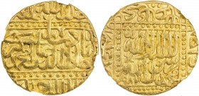 MUGHAL: Akbar I, 1556-1605, AV mohur, Ahmadabad, AH982, KM-108.2, attractive strike, NGC graded AU53.
Estimate: USD 700 - 800