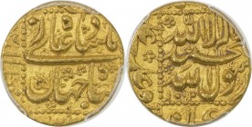MUGHAL: Shah Jahan I, 1628-1658, AV mohur (10.92g), Burhanpur, AH1050, KM-260.6, a lovely example! PCGS graded MS63.
Estimate: USD 1000 - 1200