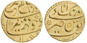 MUGHAL: Aurangzeb, 1658-1707, AV mohur (11.01g), AH1082, KM-315.10, fantastic bold strike with bright original mint luster, Choice Unc.
Estimate: USD...