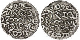 ARAKAN: Kalamandat, 1697-1710, AR tanka (10.09g), BE1059, Mitch-371/373, KM-16, rare ruler, bold strike with 2 flan cracks, gorgeous example for this ...