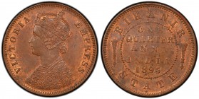 BIKANIR: Ganga Singh, 1887-1942, AE ¼ anna, 1895, KM-71, in the name of Queen Victoria, PCGS graded MS63 BR.
Estimate: USD 200 - 300