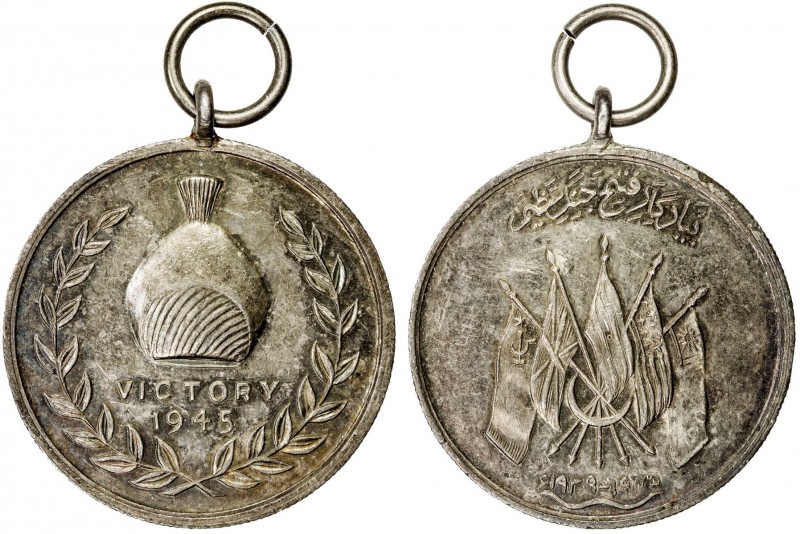 HYDERABAD: Nizam Mir Usman Ali Khan, 1911-1948, AR medal, 1945, McClenaghan-123,...