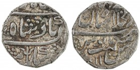 SHAHPURA: AR rupee (10.90g), "Shahjahanabad", year 11, Cr-22, Shahpura was a feudatory in Mewar state, in the name of Shah Alam II, identified by tris...