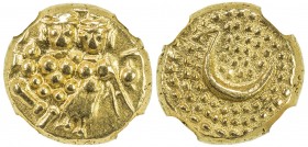 MYSORE: Haidar Ali, 1761-1782, AV pagoda, ND, KM-15, Siva & Parvati seated // large Persian letter he, NGC graded MS64.
Estimate: USD 175 - 225