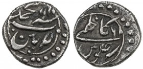 MYSORE: Tipu Sultan, 1782-1799, AR 1/16 rupee (kazimi) (0.68g), Patan, AH1211 (sic) year 16, KM-B125, date is error for 1222 and 16 for 12 (i.e., 2 re...