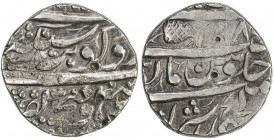 SIKH EMPIRE: AR rupee (11.03g), Mankera, VS1880, KM-72, Herrli-32.02.04, some modest surface damage and 3 testmarks, otherwise quite attractive, with ...