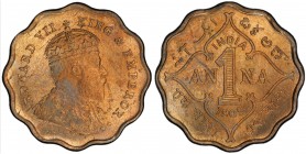 BRITISH INDIA: Edward VII, 1901-1910, anna, 1909-B, KM-504, Prid-928, S&W 7.148, copper-nickel issue, golden toning, PCGS graded MS63.
Estimate: USD ...