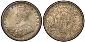 BRITISH INDIA: George V, 1910-1936, AR ½ rupee, 1916(c), KM-522, S&W-8.78, PCGS graded MS64.
Estimate: USD 150 - 250