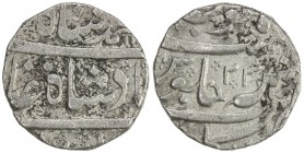 FRENCH INDIA: ALAMPARAI: AR rupee (11.20g), "Arkat" (for Alamparai), year 23, KM-—, cf. Zeno-139371, in the name of Muhammad Shah (1719-1748), authori...