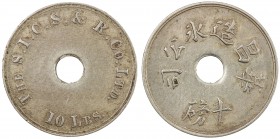 BRITISH NORTH BORNEO: 10 pounds token (5.54g), ND (ca. 1920?), cf. Noble II, 1436, 26mm copper-nickel token for Panawatte Estate, S.I.C.S. & R. Co. Lt...