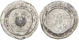 TENASSERIM-PEGU: Anonymous, 17th-18th century, lead weight (456.5g), Robinson Plate 5.4, 76mm; stylized hintha bird, with fancy tail, long beak, and c...