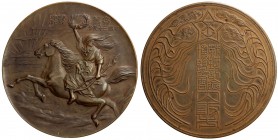 JAPAN: Meiji, 1868-1912, AE medal, year 39 (1906), as Zeno-199944, 70mm, third prize bronze medal for the War Victory Exposition in Osaka, commemorati...