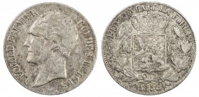 BELGIUM: Leopold I, 1831-1865, AR 20 centimes, 1858, KM-19, key date, Choice VF, R. 
Estimate: USD 140 - 180