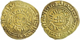 CRUSADER KINGDOMS: AV bezant (3.69g), NM, ND (ca. 1200-1260), CSS-4b, A-730, completely blundered mint and date, based on type A-729 of the Fatimid Im...