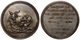 DENMARK: Frederik III, 1648-1670, AR medal (156.8g), 1659, Galster 84, Fieweger Coll. 46, 73mm silver medal (restrike, likely produced in the 19th cen...