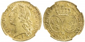 FRANCE: Louis XV, 1715-1774, AV louis d'or, Lille mint, 1746-W, KM-513, Dy-1643, much original mint luster, NGC graded AU58.
Estimate: USD 800 - 1000