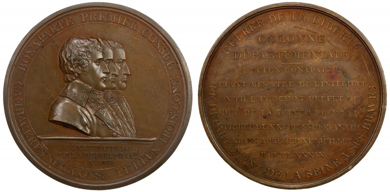 FRANCE: AE medal (92.25g), year VIII (1799-1800), Bramsen 64, Julius 840, 60mm b...