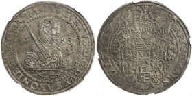 SAXE-ALBERTINE LINE: August, 1553-1586, AR thaler, 1563, Dav-9795, armored bust right divides date, with small shields of electoral and ducal Saxony b...
