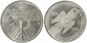 GERMANY: Federal Republic, AR 5 mark, 1952-D, KM-113, J-388, Centennial of the Germanic Museum in Nürnberg, AU, S. 
Estimate: USD 200 - 300