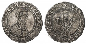 SCOTLAND: James VI, 1567-1625, AR 5 shillings, 1594, KM-4, Spink-5494, seventh coinage, Fine to VF.
Estimate: USD 500 - 600