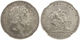 GREAT BRITAIN: George III, 1760-1820, AR crown, 1819, KM-675, S-3787, year LIX, NGC graded EF40.
Estimate: USD 300 - 400