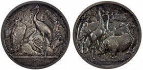 GREAT BRITAIN: AR medal (176.9g), 1859, Eimer 1187, BHM 1272, 77mm silver award medal of the Zoological Society of London (Founded 1826) by Benjamin W...