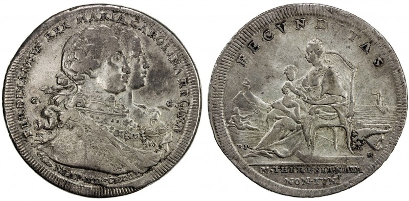 NAPLES: Ferdinando IV, 1759-1816, AR 120 grana (piastra), 1772, KM-184, Dav-1403...