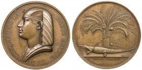 EGYPT: AE medal (19.94g), L'AN VII (1799), as Ionnikoff-5, Hennin-896, Essling 793, Julius-694, Lecompte-11, 35mm bronze medal for the Conquest of Upp...