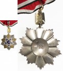 EGYPT:Order of Merit, Class 3 neck badge, gilt with a five-pointed star with gold, blue, and white enamels, with label pin, all in original case of is...