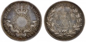 MOMBASA: Victoria, 1888-1896, AR ½ rupee (8 annas), 1890-H, KM-4, Imperial British East Africa Company issue, PCGS graded MS62.
Estimate: USD 200 - 3...