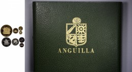 ANGUILLA: British Territory, 8-coin proof set, 1970, KM-PS4, set includes silver ½, 1, 2, 4 dollars and gold 5, 10, 20, 100 dollars, all housed in the...