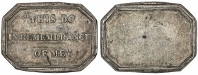 CANADA: AR token, ND, Bowman-275, Charlton-ST216, Burzinski-7615, sample stock octagonal communion token struck circa 1840-60, uniface in silver, "THI...