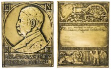 CANADA: AE plaque, 1915, 43 x 55mm, The Canadian National Exhibition in Toronto bronze plaque; SIR JAMES WHITNEY / PREMIER OF ONTARIO around bust of s...