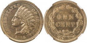 UNITED STATES: 1 cent, 1859, NGC graded MS63, Indian Head type, without shield.
Estimate: USD 500 - 600