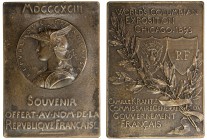 UNITED STATES: AE plaque, 1893 (138.3g), Eglit-109A, Mazard 135, EF, 98x70mm bronze-plated cast iron Art Nouveau "French" plaque for the World's Colum...