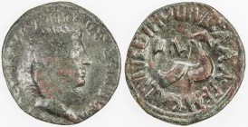 ROMAN EMPIRE: Augustus, 27 BC - 14 AD, AE as (5.78g), Rome, RIC-431; BMC-226, countermark IMP (in ligature) in rectangular incuse, on reverse of as st...