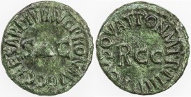 ROMAN EMPIRE: Caligula, 37-41 AD, AE quadrans (2.42g), Rome, RIC-52 (1st ed.); RIC- (2nd ed.), struck in January 41 AD, pileus between S C, C CAESAR D...