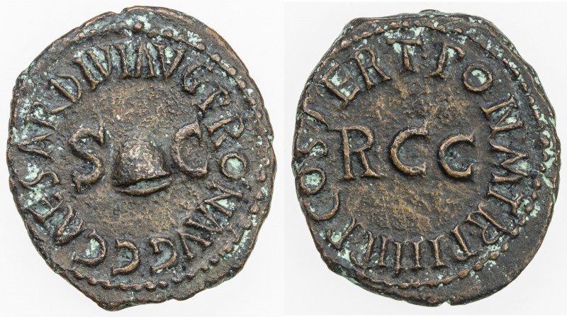 ROMAN EMPIRE: Caligula, 37-41 AD, AE quadrans (2.94g), Rome, RIC-52; BMC-64, str...