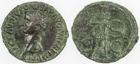 ROMAN EMPIRE: Claudius, 41-55 AD, AE as (10.92g), Rome, RIC-116; BMC-206, struck 42-43 AD, bare head left, TI CLAVDIVS CAESAR AVG P M TR P IMP P P // ...