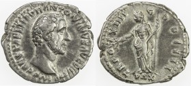 ROMAN EMPIRE: Antoninus Pius, 138-161 AD, AR denarius (3.38g), Rome, RIC-200 var, struck 150-151 AD, bare head right, IMP CAES T AEL HADR ANTONINVS AV...