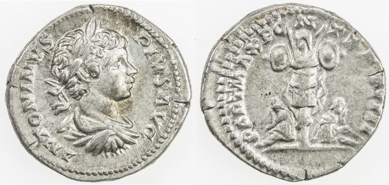 ROMAN EMPIRE: Caracalla, 198-217, AR denarius (3.31g), Rome, RIC-54a; Cohen-175,...
