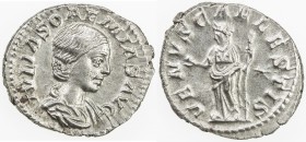 ROMAN EMPIRE: Julia Soaemias, AR denarius (3.15g), Rome, RIC-241 Elagabalus; Cohen-8, struck 218-222 AD, draped bust right, IVLIA SOAEMIAS AVG // Venu...