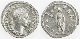 ROMAN EMPIRE: Severus Alexander, 222-235 AD, AR denarius (2.84g), Rome, RIC-254d; Cohen-546, struck 231-235 AD, laureate bust right, draped and cuiras...