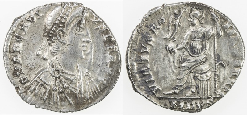 ROMAN EMPIRE: Arcadius, 383-408 AD, AR siliqua (1.37g), Mediolanum (Milan), RIC-...